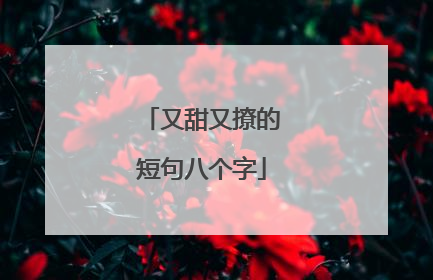 又甜又撩的短句八个字