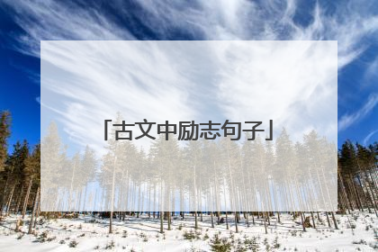 古文中励志句子