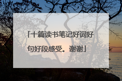 十篇读书笔记好词好句好段感受。谢谢