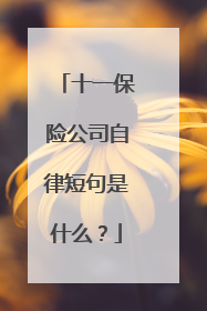 十一保险公司自律短句是什么？