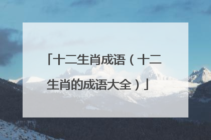 十二生肖成语（十二生肖的成语大全）