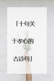 十句关于孝心的古诗句