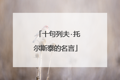 十句列夫·托尔斯泰的名言