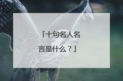 十句名人名言是什么？