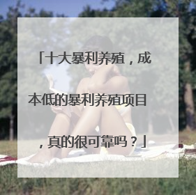 十大暴利养殖，成本低的暴利养殖项目，真的很可靠吗？