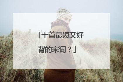 十首最短又好背的宋词？