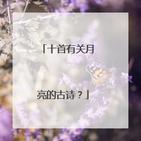 十首有关月亮的古诗？