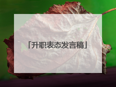 升职表态发言稿