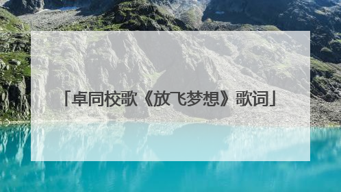 卓同校歌《放飞梦想》歌词