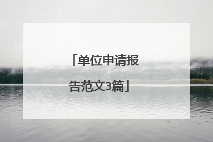 单位申请报告范文3篇