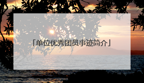 单位优秀团员事迹简介