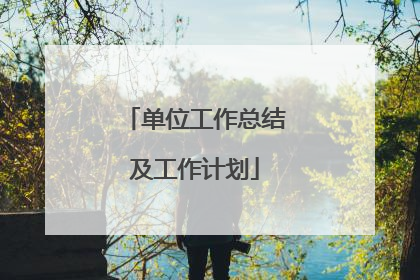 单位工作总结及工作计划