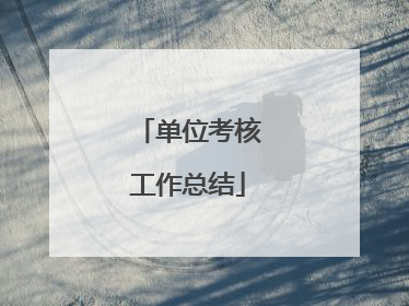 单位考核工作总结
