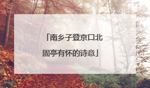 南乡子登京口北固亭有怀的诗意