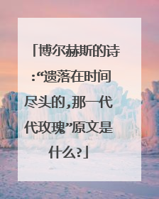 博尔赫斯的诗:“遗落在时间尽头的,那一代代玫瑰”原文是什么?