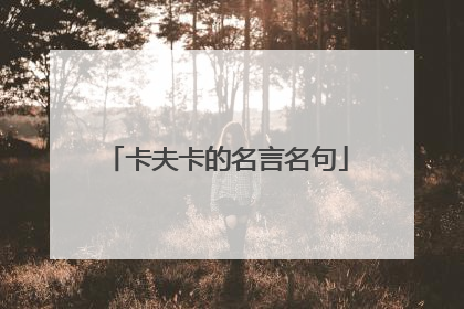 卡夫卡的名言名句