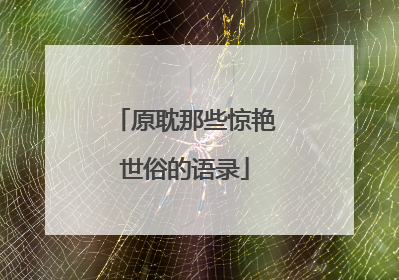 原耽那些惊艳世俗的语录