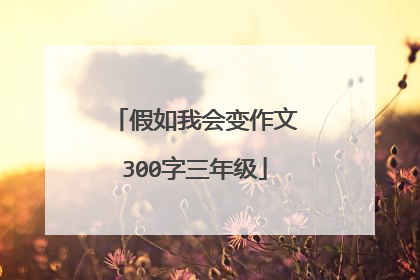 假如我会变作文300字三年级