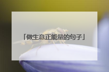 做生意正能量的句子