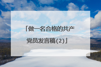 做一名合格的共产党员发言稿(2)