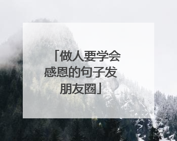 做人要学会感恩的句子发朋友圈