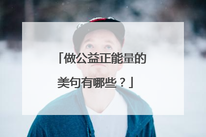做公益正能量的美句有哪些？