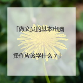 做文员的基本电脑操作应该学什么？