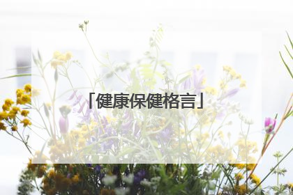健康保健格言