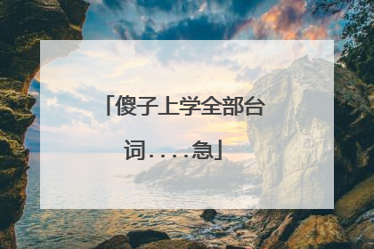 傻子上学全部台词....急