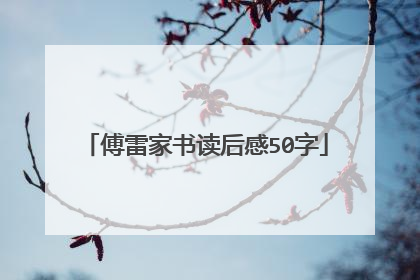 傅雷家书读后感50字