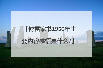 傅雷家书1956年主要内容感悟是什么?