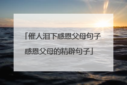 催人泪下感恩父母句子感恩父母的精辟句子