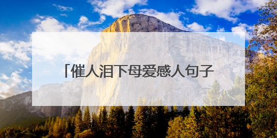 催人泪下母爱感人句子大全感恩母亲的句子