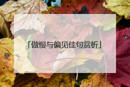 傲慢与偏见佳句赏析