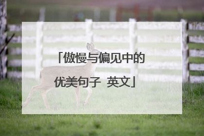 傲慢与偏见中的优美句子 英文
