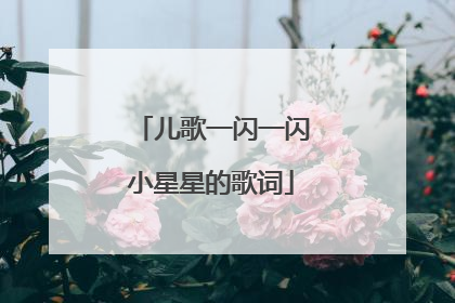 儿歌一闪一闪小星星的歌词