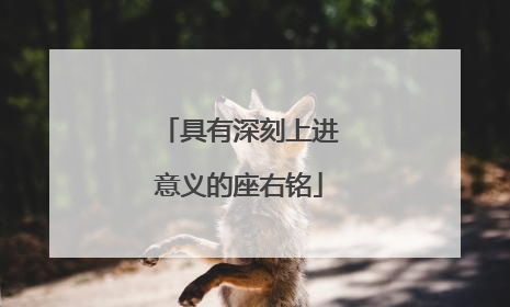 具有深刻上进意义的座右铭