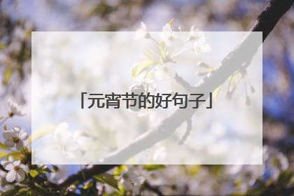 元宵节的好句子