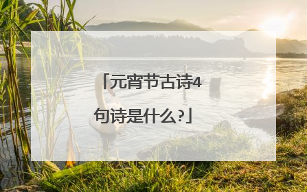 元宵节古诗4句诗是什么?