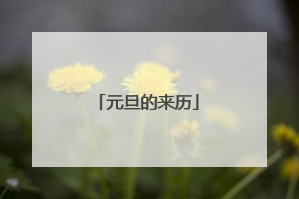 元旦的来历