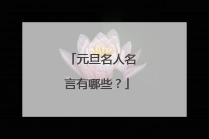 元旦名人名言有哪些？