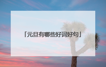 元旦有哪些好词好句
