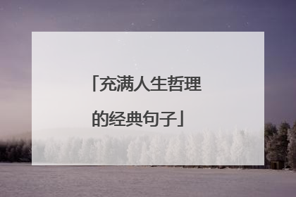 充满人生哲理的经典句子