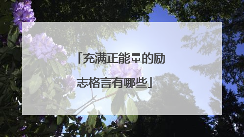 充满正能量的励志格言有哪些