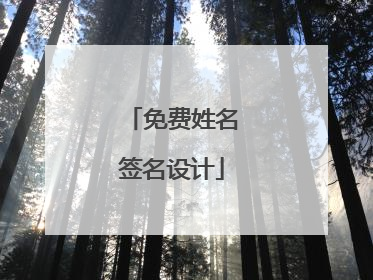 免费姓名签名设计