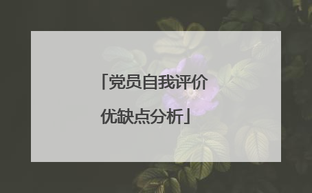 党员自我评价优缺点分析