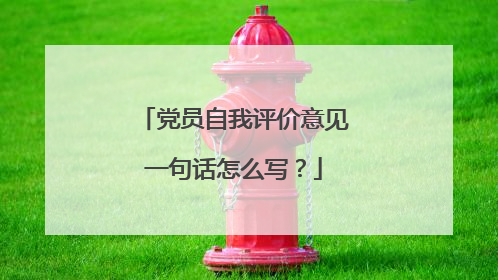 党员自我评价意见一句话怎么写?