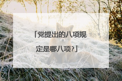 党提出的八项规定是哪八项?