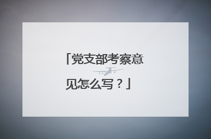 党支部考察意见怎么写？