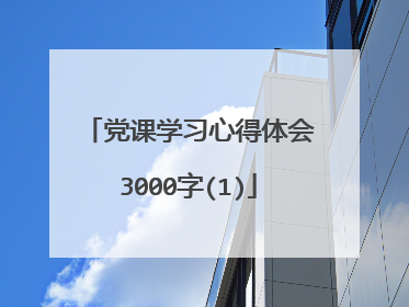 党课学习心得体会3000字(1)